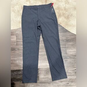 Tommy Hilfiger TH Flex Mens Tate Blue/Gray Checker Dress Pants 34x32 NWT Stretch